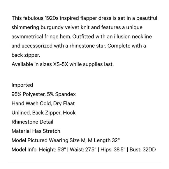 Unique Vintage Black Ribbed Velvet Fringe Flapper Dress M 6 8 NWOT - Picture 3 of 5